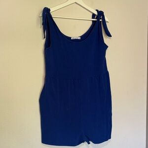 Blue Romper with Tie Straps Culture Code size small